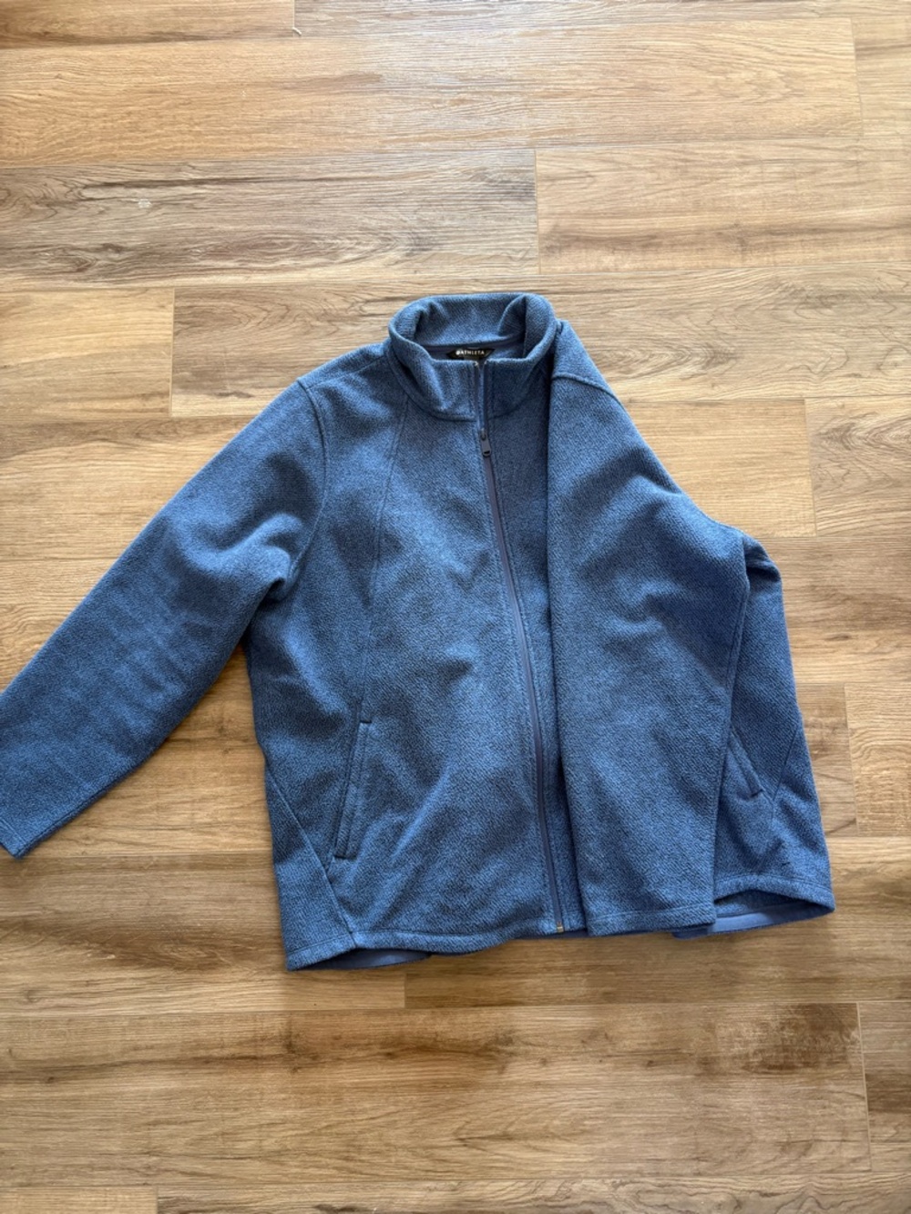 Athleta Dusty Blue Full-Zip Teddy Jacket